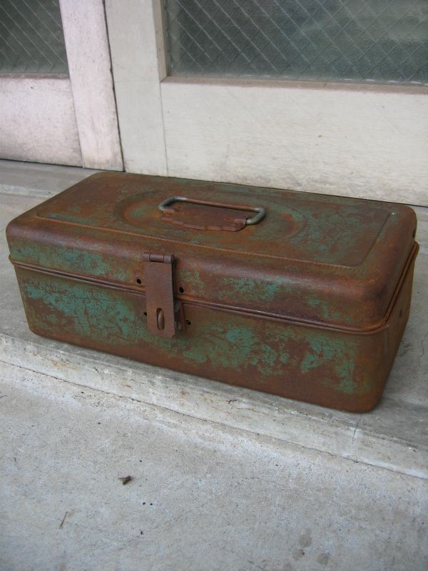 古い 工具箱 TOOL BOX ツールボックス ビンテージ アンティーク サビ-