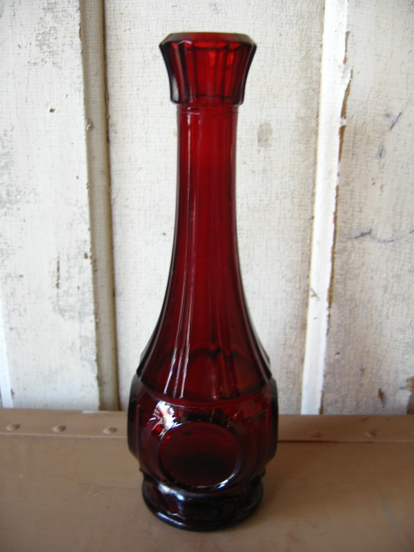 イタリア製　ヴィンテージ  花瓶　フラワーベース　レッド　美品