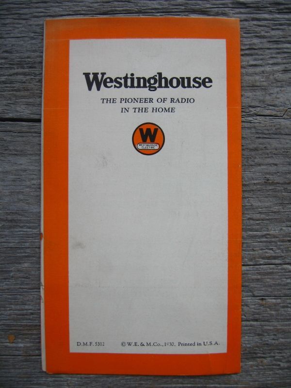 30's Announcing Westinghouse Radio ラジオ ウェスティングハウス
