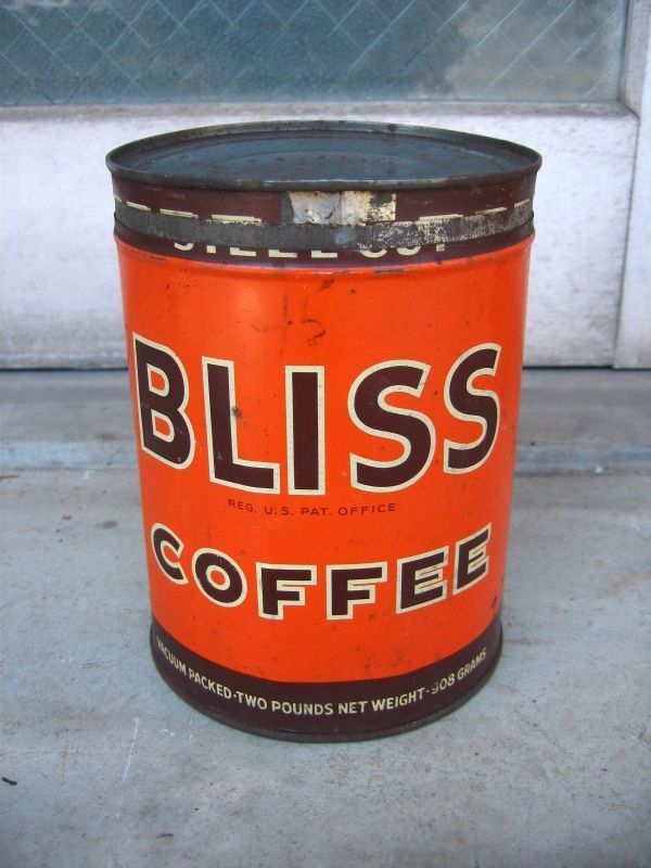 コーヒー缶 BLISS COFFEE Butter-Nut ティン缶 蓋付き