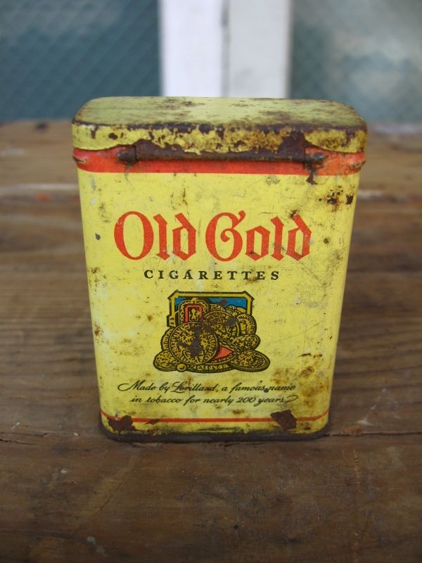インテリア小物アンテイーク ブリキ缶 ケース 1900年代 店舗 ディスプレイ タバコ缶