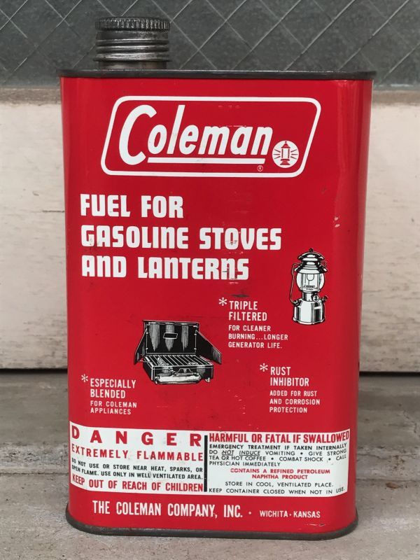 1960'S レア ティン缶 ホワイトガソリン fuel コールマン Coleman