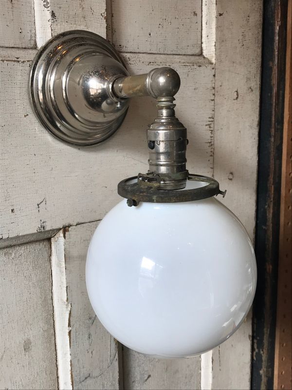 1930年代 1930'S ウォールマウントブラケットライト 1灯 ミルクガラス 
