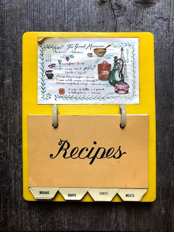 1960 S 70 S Recipes レシピホルダー クッキングメモ メモ レシピ Cafe ロストアンドファウンデーション 岡山市にてアンティーク家具 ビンテージ雑貨とラスティック シャビー インダストリアル店舗什器のオンラインショップです