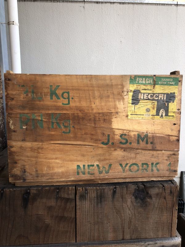 1920'S ウッドボックス 木箱 NEW YORK NECCHI SEWING MACHINE BOX