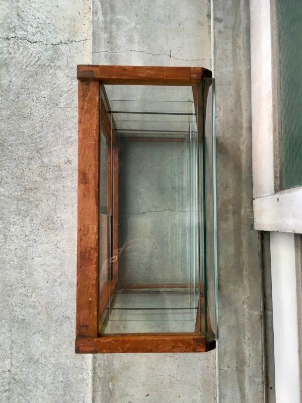 1940'S 50'S 木製枠 全面ガラス ショーケース 展示ケース ディスプレイ