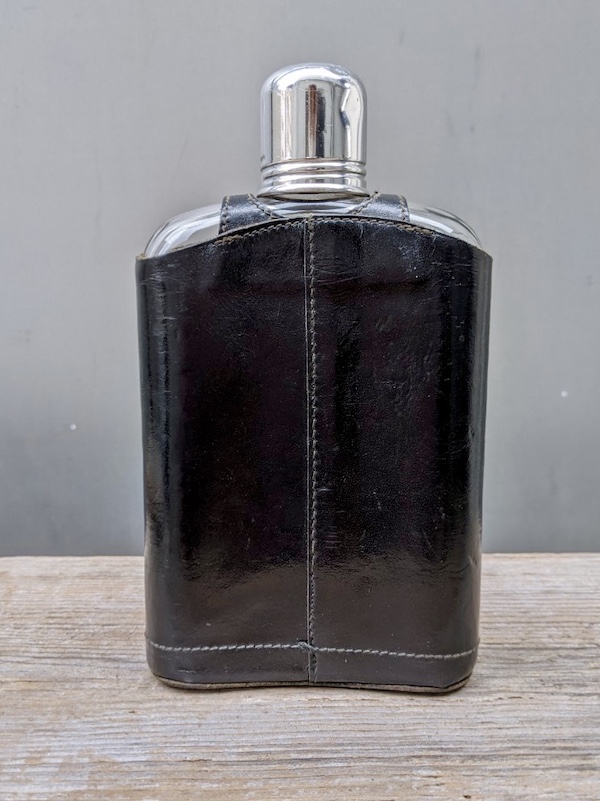 1950'S 60'S フラスク スキットル レザーカバー glass flasks leather 