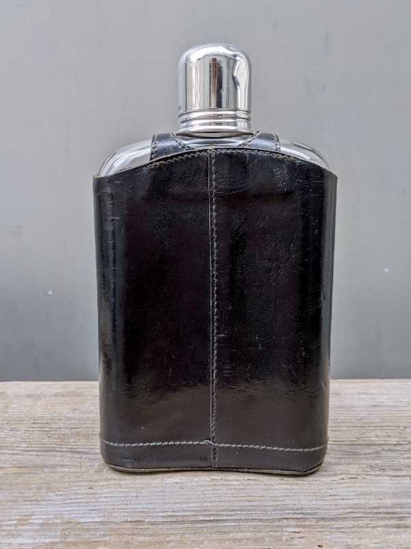 1950'S 60'S フラスク スキットル レザーカバー glass flasks leather