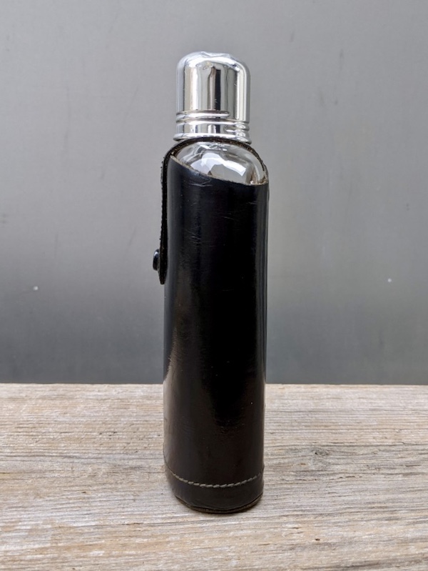 1950'S 60'S フラスク スキットル レザーカバー glass flasks leather