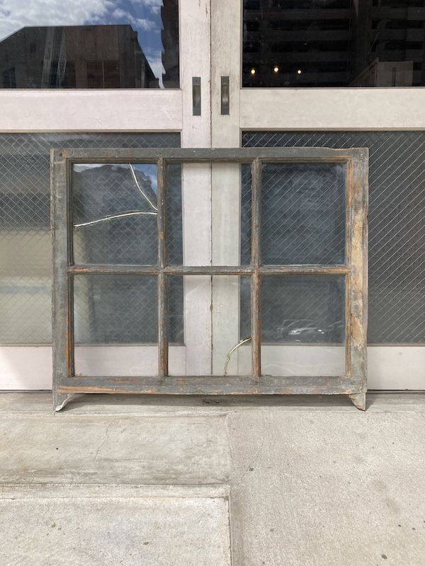 1910'S 1920'S 1930'S shabby chic シャビーシック 木枠ガラス 窓 6分割 木製 ビクトリアン アンティーク ビンテージ