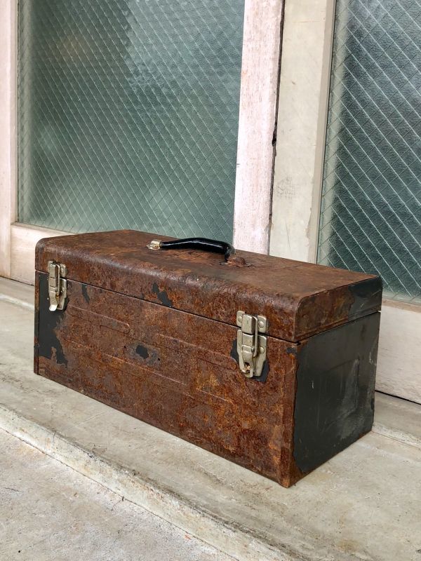古い 工具箱 TOOL BOX ツールボックス ビンテージ アンティーク サビ-